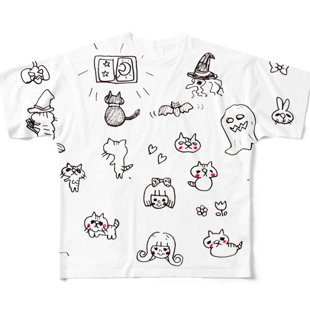 offsumのねこものぐらむ フルグラフィックTシャツ