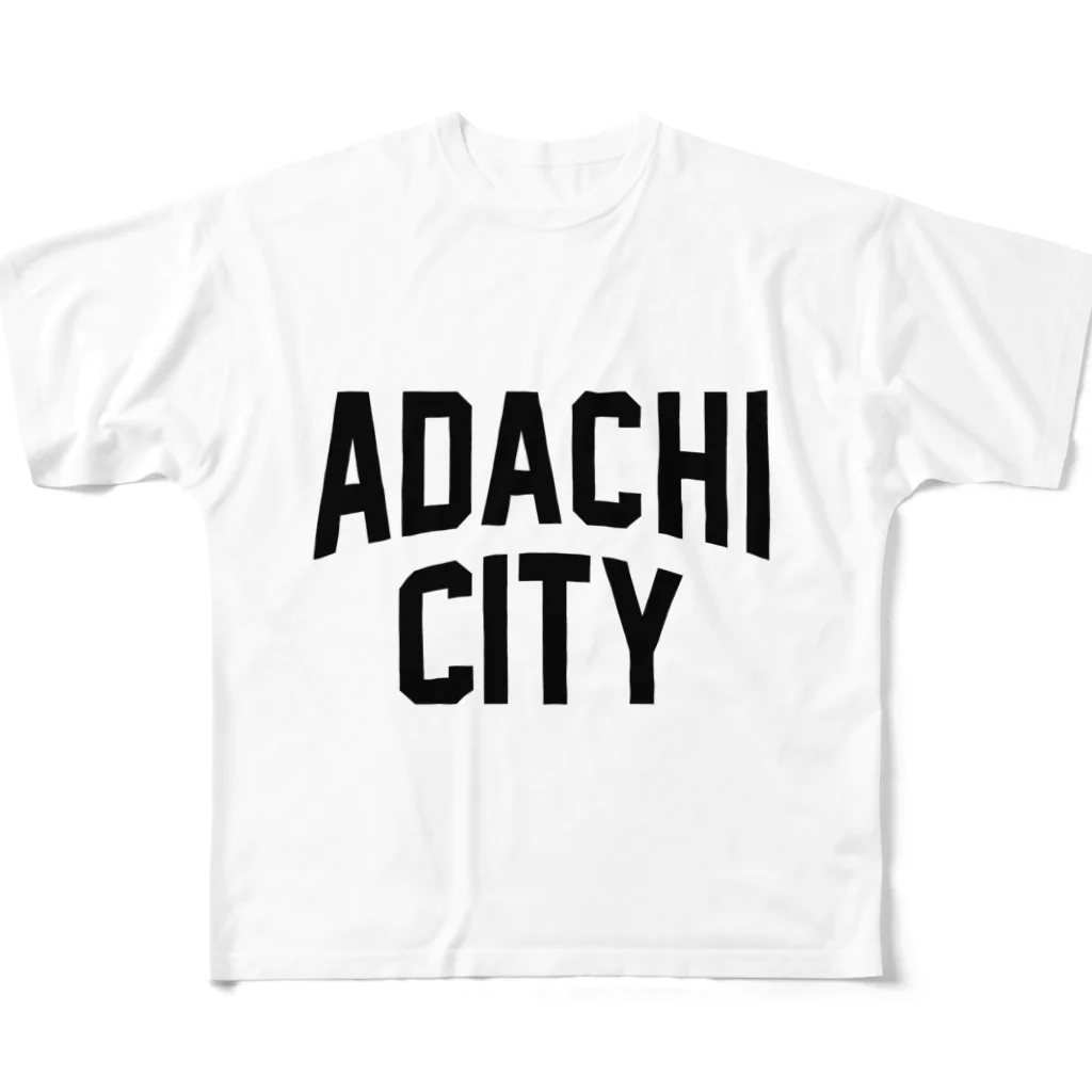 JIMOTO Wear Local Japanの足立区 ADACHI CITY ロゴブラック　 フルグラフィックTシャツ