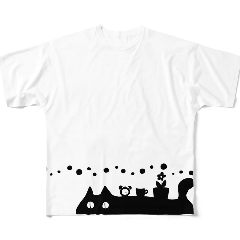 粉ゼラチンの午後3時のねこ All-Over Print T-Shirt