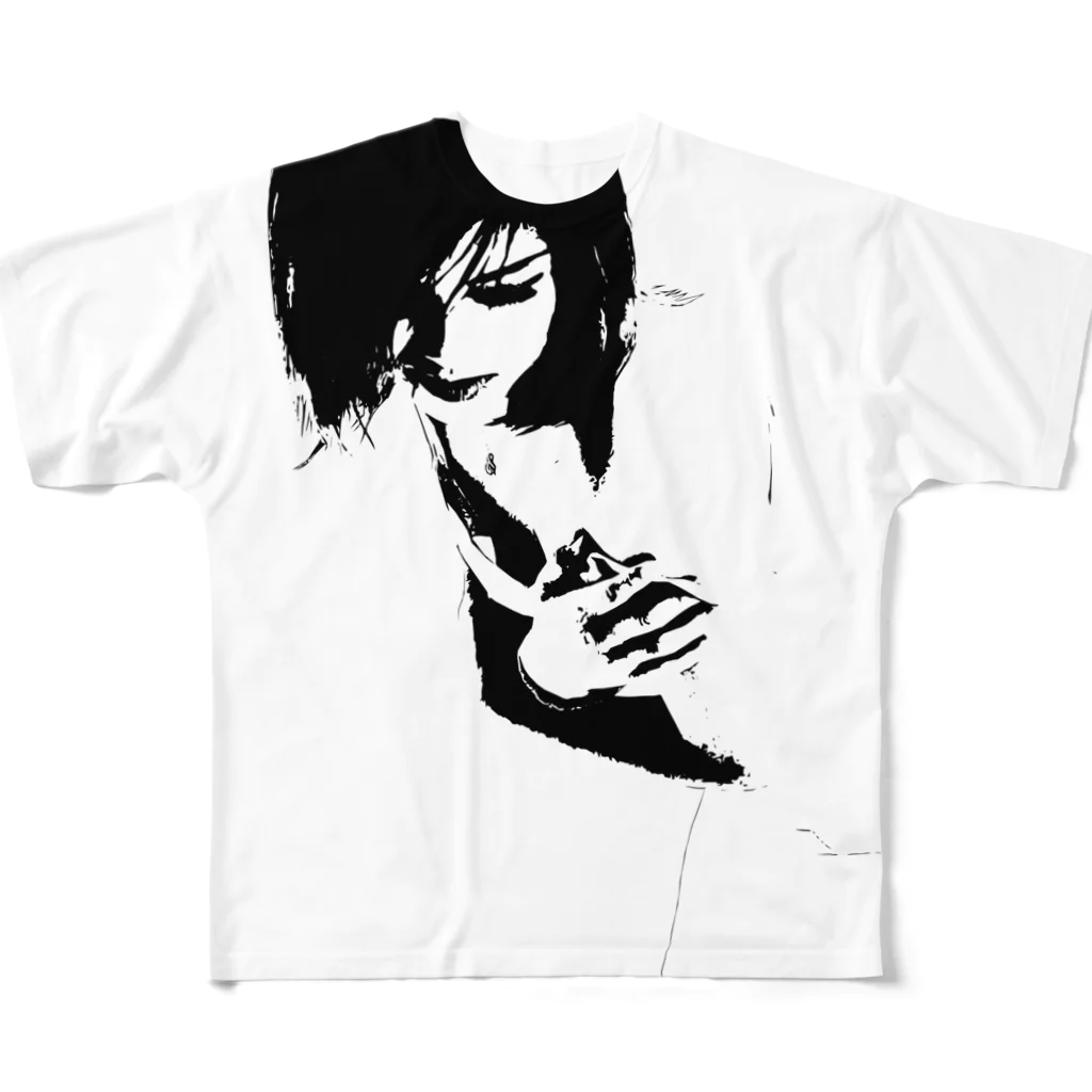 DigitalIntelligenceOrganismのSilhouette Lady フルグラフィックTシャツ