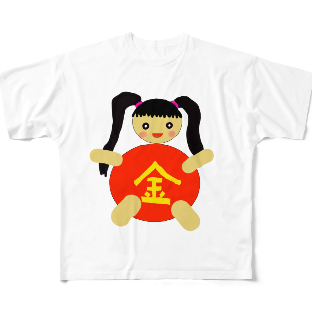 Densetsu-Kaito-Hの女金（除菌）太郎 フルグラフィックTシャツ