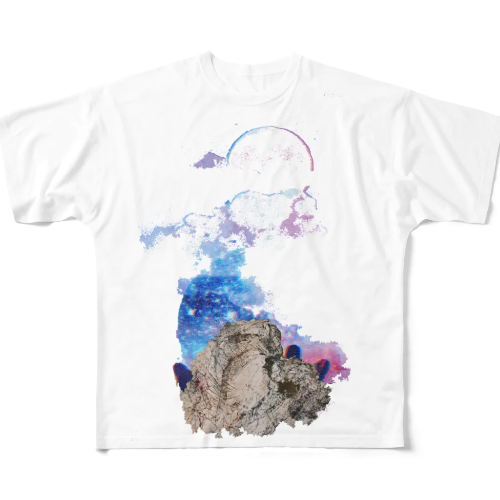 chantoのハートと月 All-Over Print T-Shirt