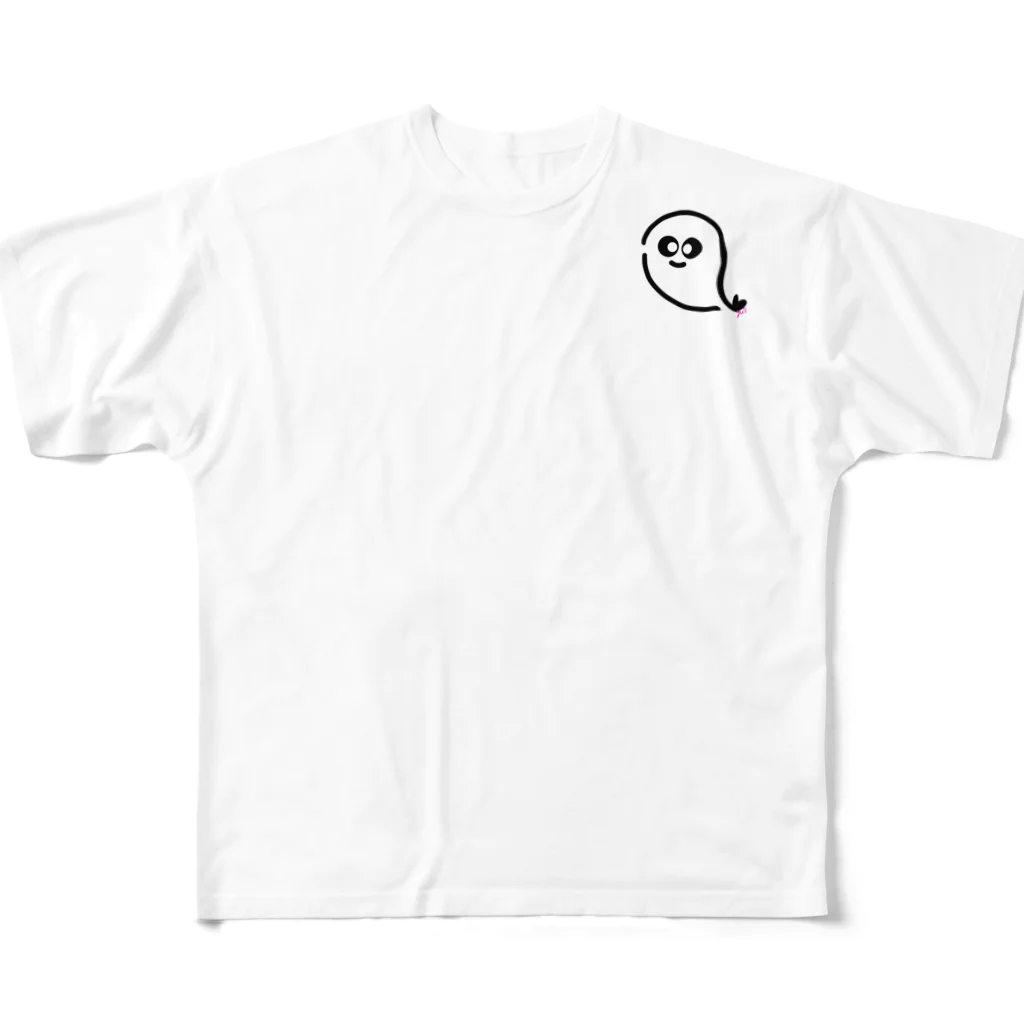 Yu_channelのおばけちゃん(白) フルグラフィックTシャツ