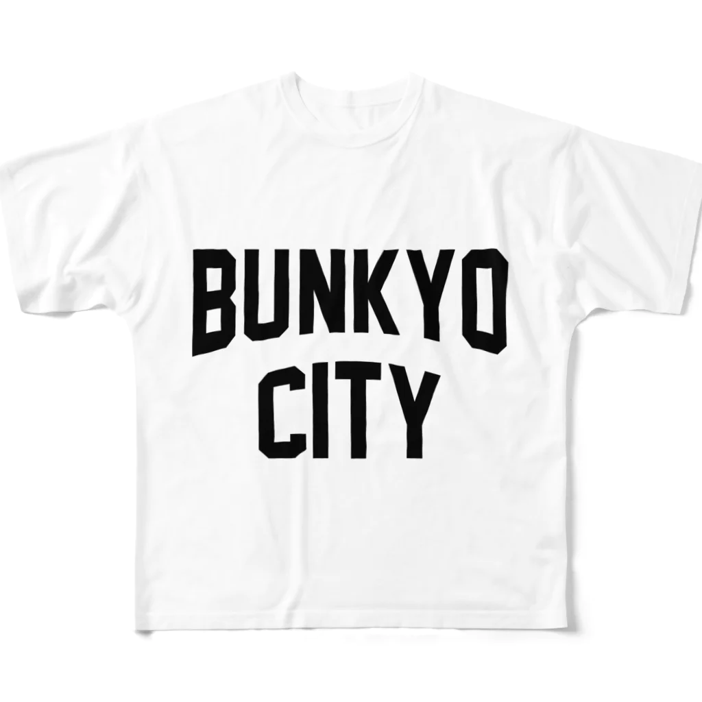 JIMOTO Wear Local Japanの文京区 BUNKYO WARD ロゴブラック フルグラフィックTシャツ