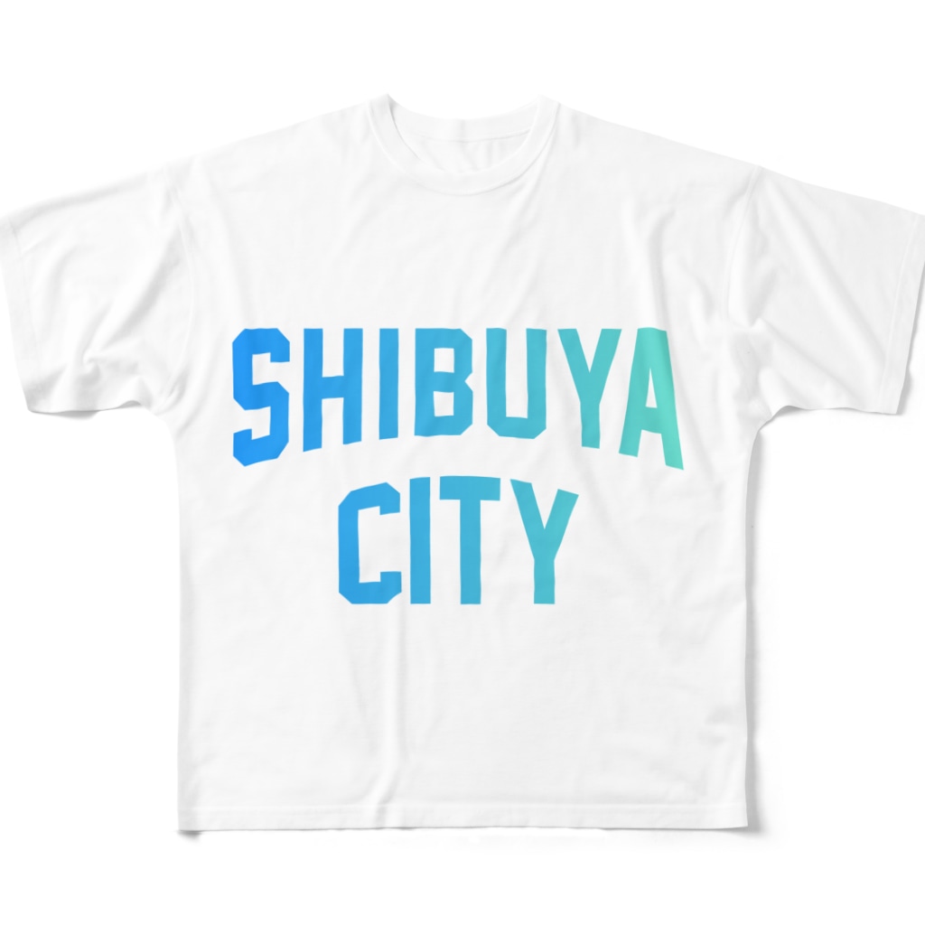 渋谷区 Shibuya City ロゴブルー Jimoto Wear Local Japan Jimoto Fash のフルグラフィック Tシャツ通販 Suzuri スズリ