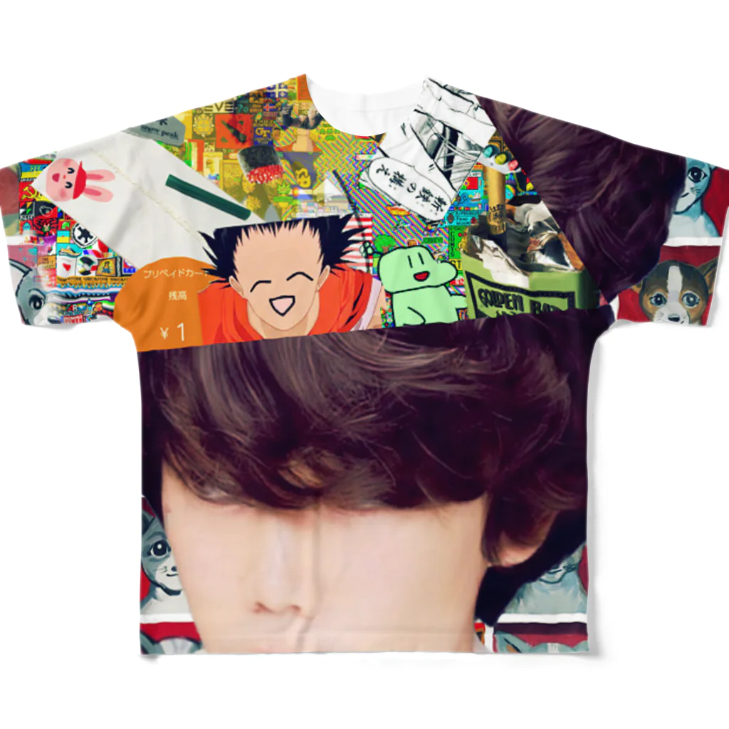 大川魂のdrawface All-Over Print T-Shirt