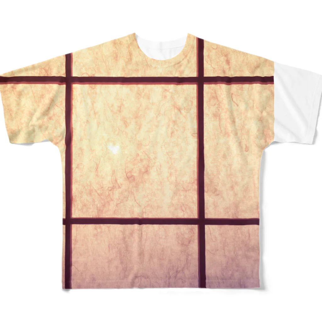 オンガクスグッズショップの純和風格子柄 淡い🌸 Ongakus photo goods フルグラフィックTシャツ