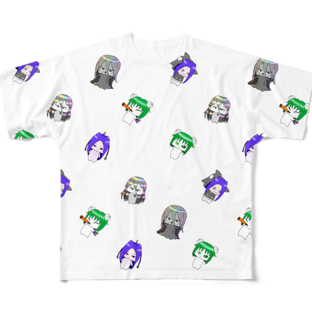 ぷらなりあん工房@物販の花の名のヒューマノイド達（増量） All-Over Print T-Shirt