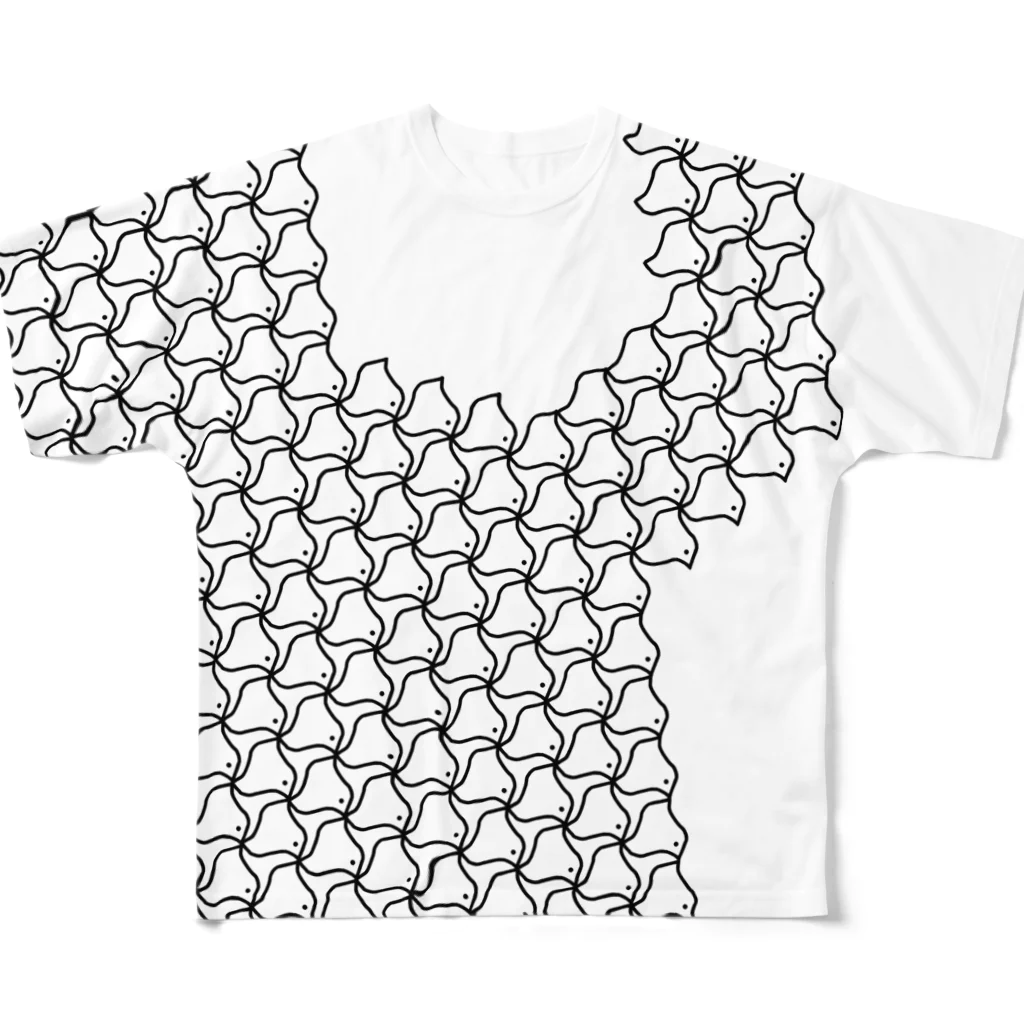 蛇口〆太のお店の千鳥紋柄 フルグラフィックTシャツ