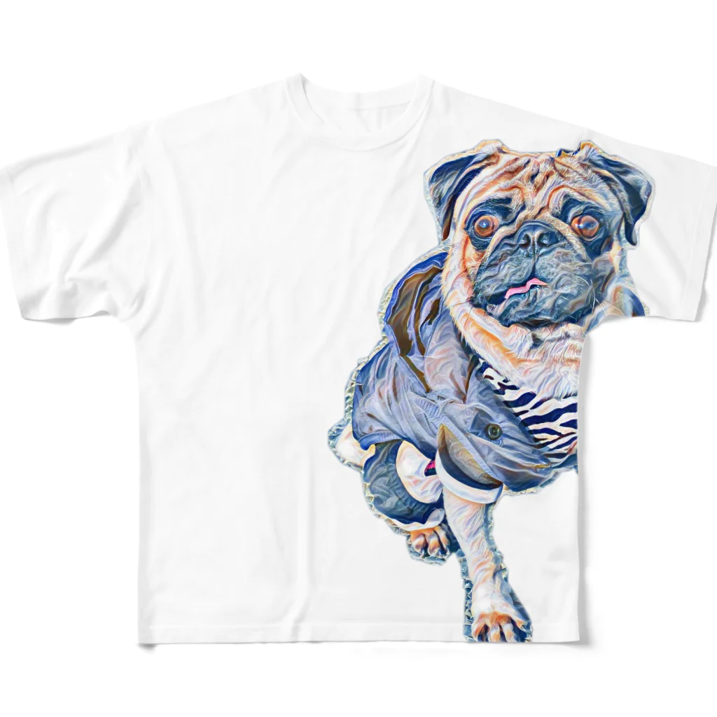 Mutsun-Phiのおパグのhoppy♪　 All-Over Print T-Shirt