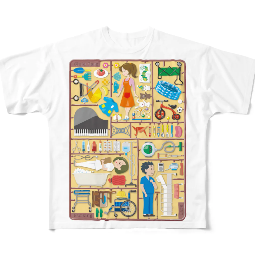 ShiancrealのCARE & SUPPORT フルグラフィックTシャツ