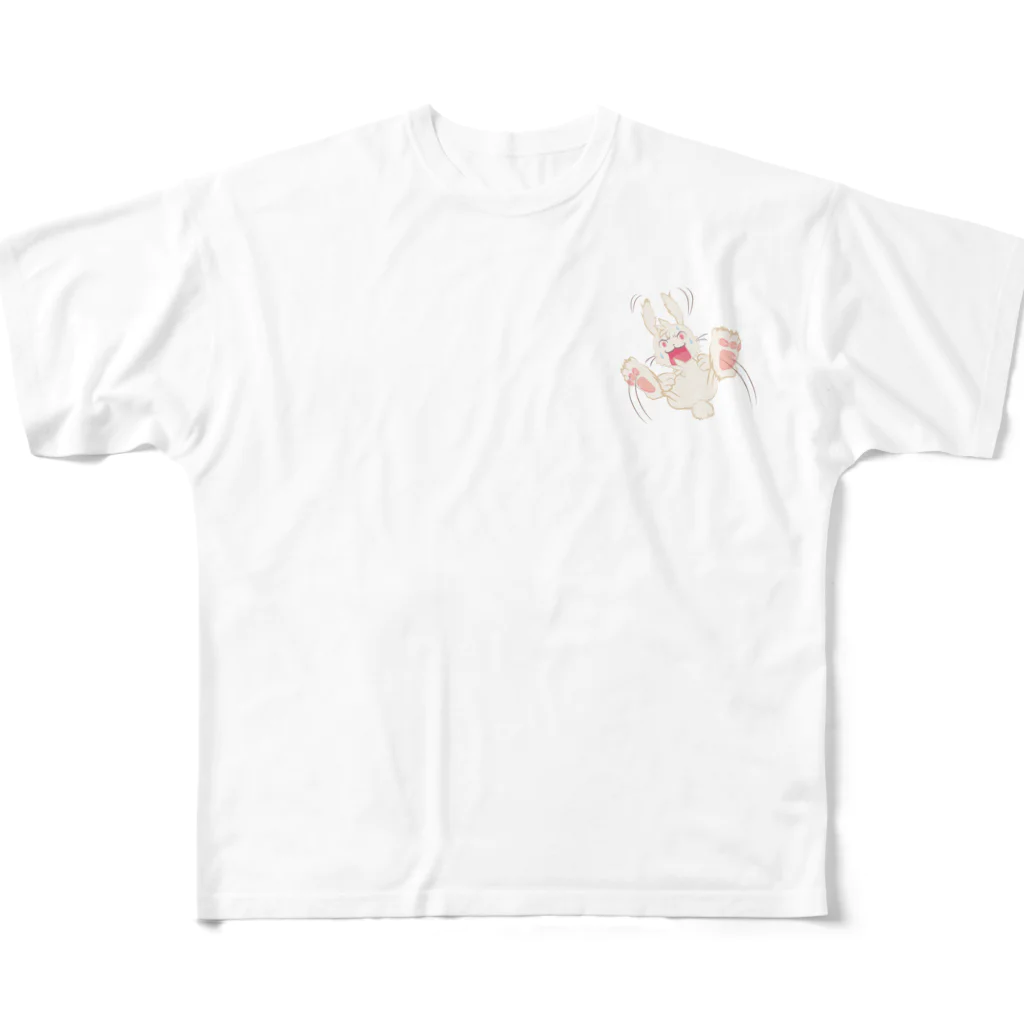 兎工房：宇佐兎三(うさうさん)ショップのうらうさん All-Over Print T-Shirt