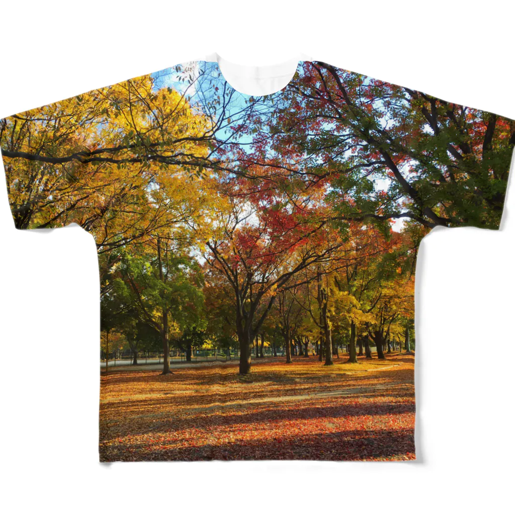 久野ཀ྄ོ聡の千種公園ー！！！紅葉の高揚！ All-Over Print T-Shirt