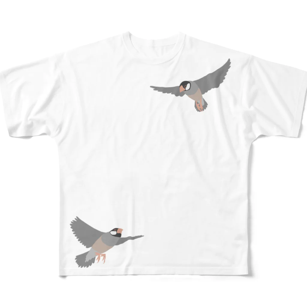 PiZakkuのFlying　birds フルグラフィックTシャツ