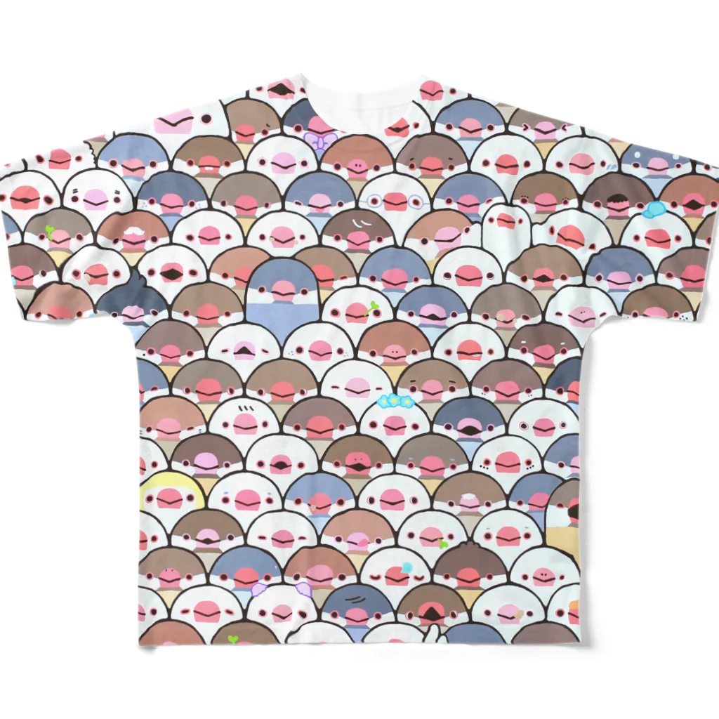 こつｗのおみせのわらわら文鳥 All-Over Print T-Shirt