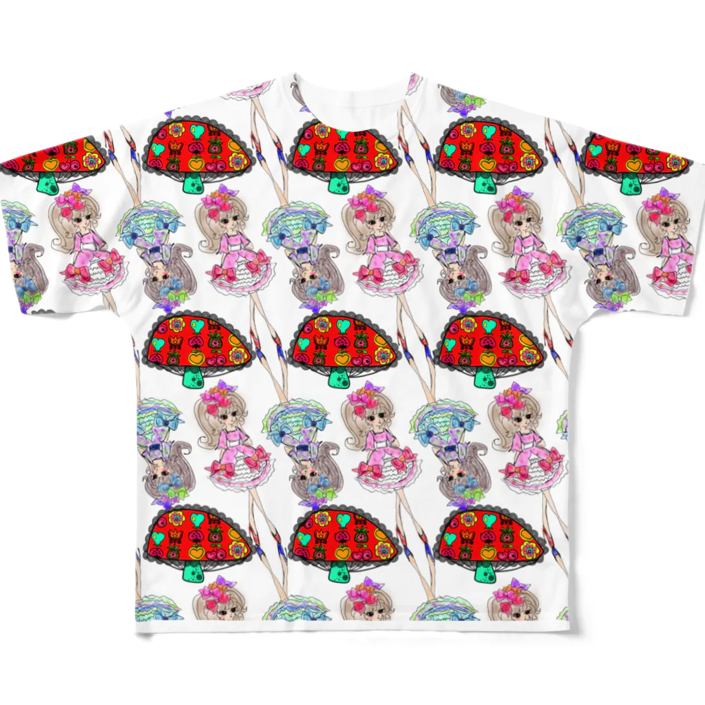 h45m69のキノコ女子 All-Over Print T-Shirt