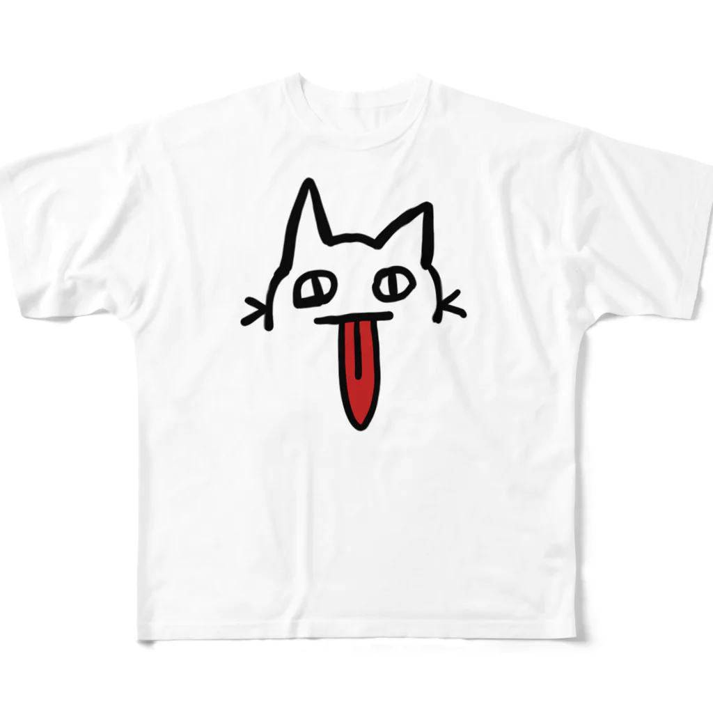 ノラキャットの舌の長いねこ All-Over Print T-Shirt