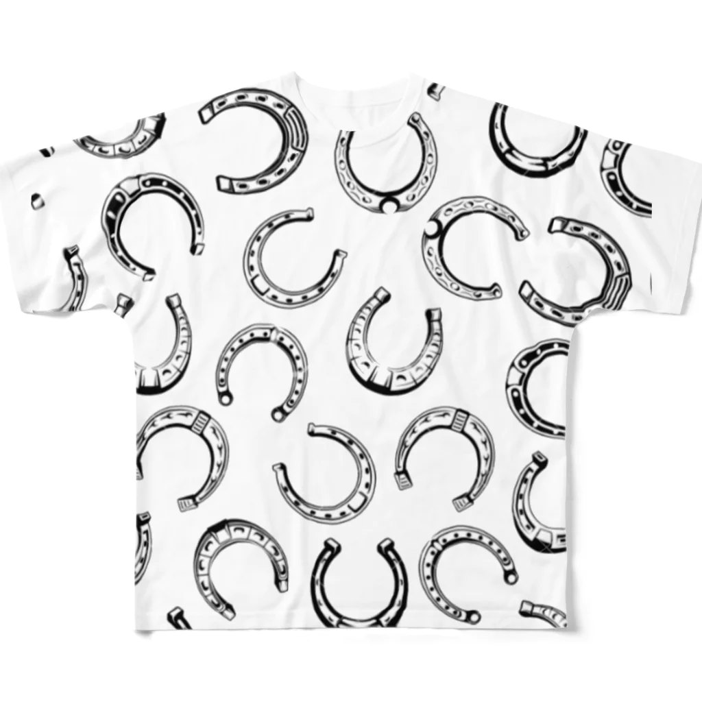 ロゼットステーブル お馬の雑貨屋さん🏇の馬蹄パーティ 蹄鉄、ホースシューシリーズ フルグラフィックTシャツ