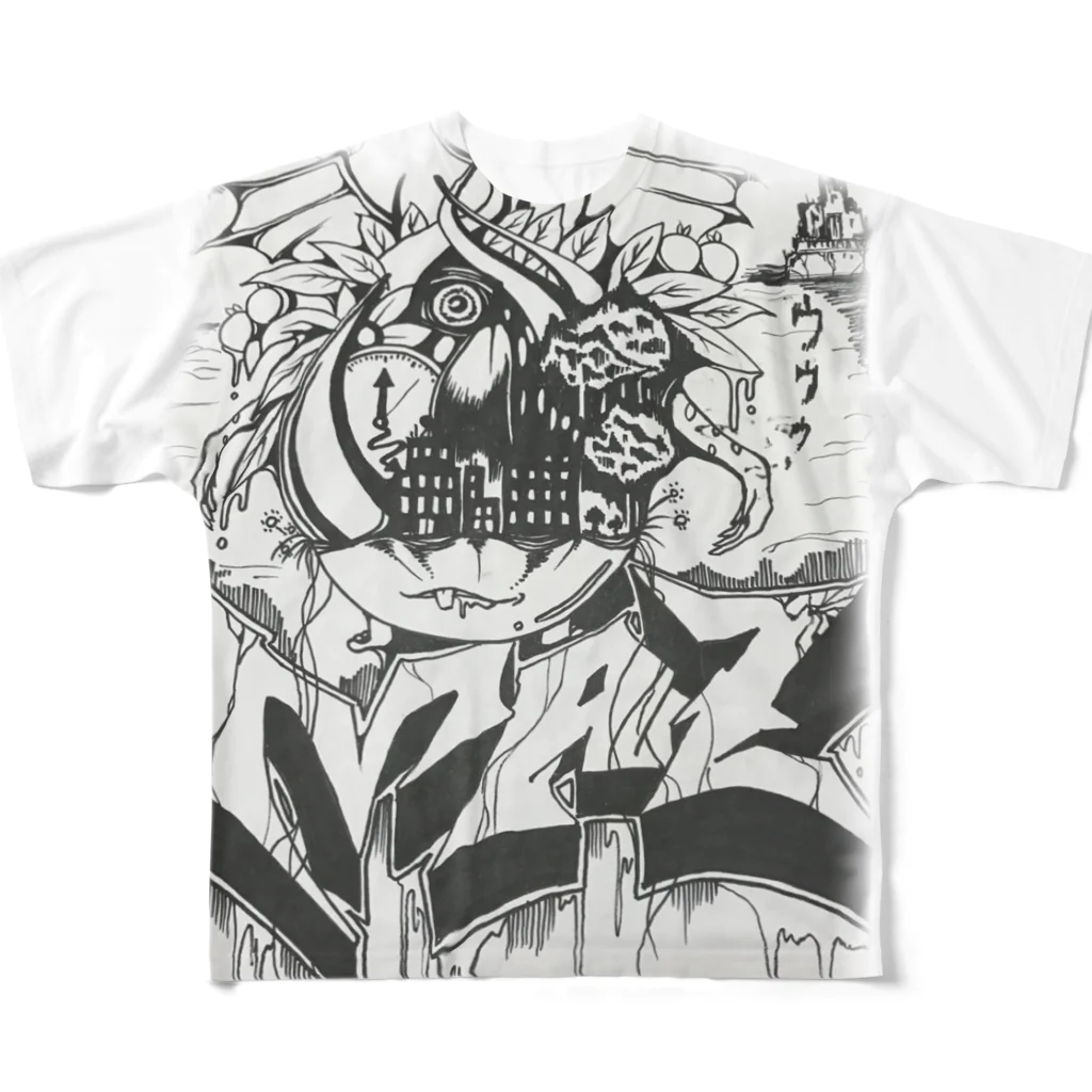 ON€N€$$+のウィルス妖精 All-Over Print T-Shirt