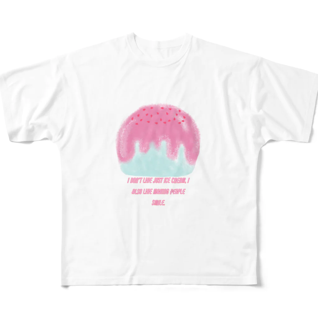 pinky me!のかき氷 フルグラフィックTシャツ