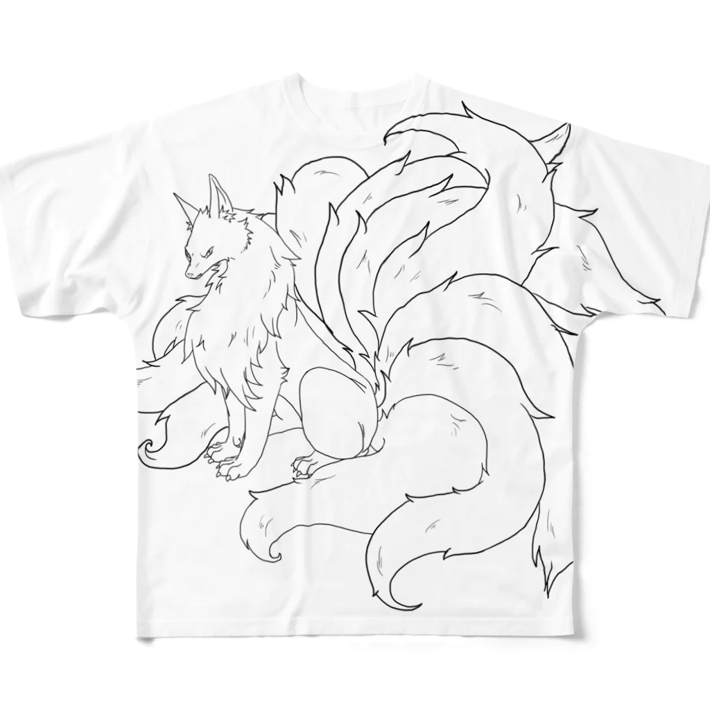 犬神小屋の九尾 All-Over Print T-Shirt