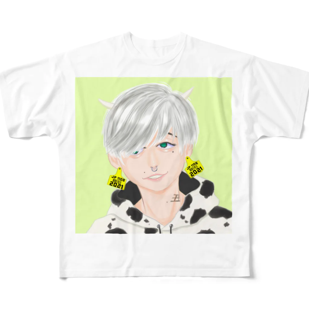 夜店の丑くん。 All-Over Print T-Shirt