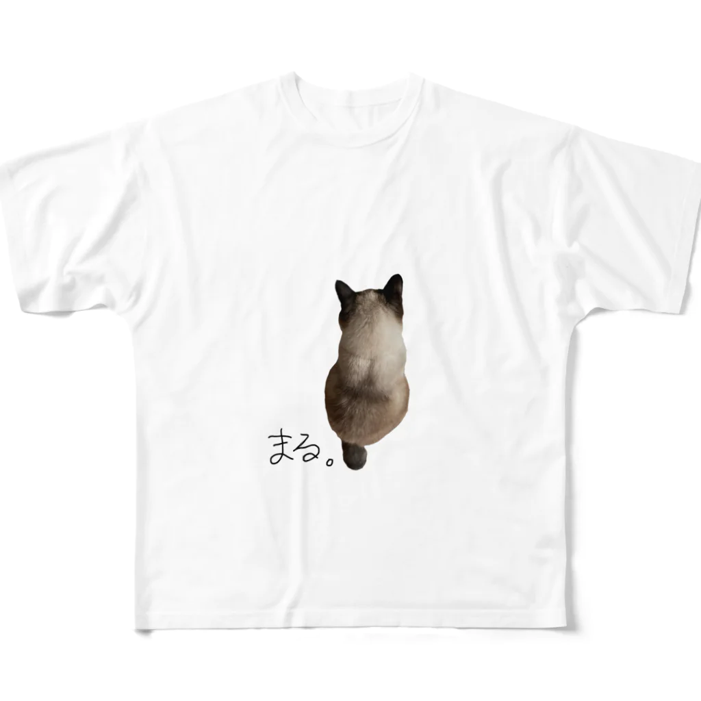 YOGA Pranaの猫のまる。 All-Over Print T-Shirt