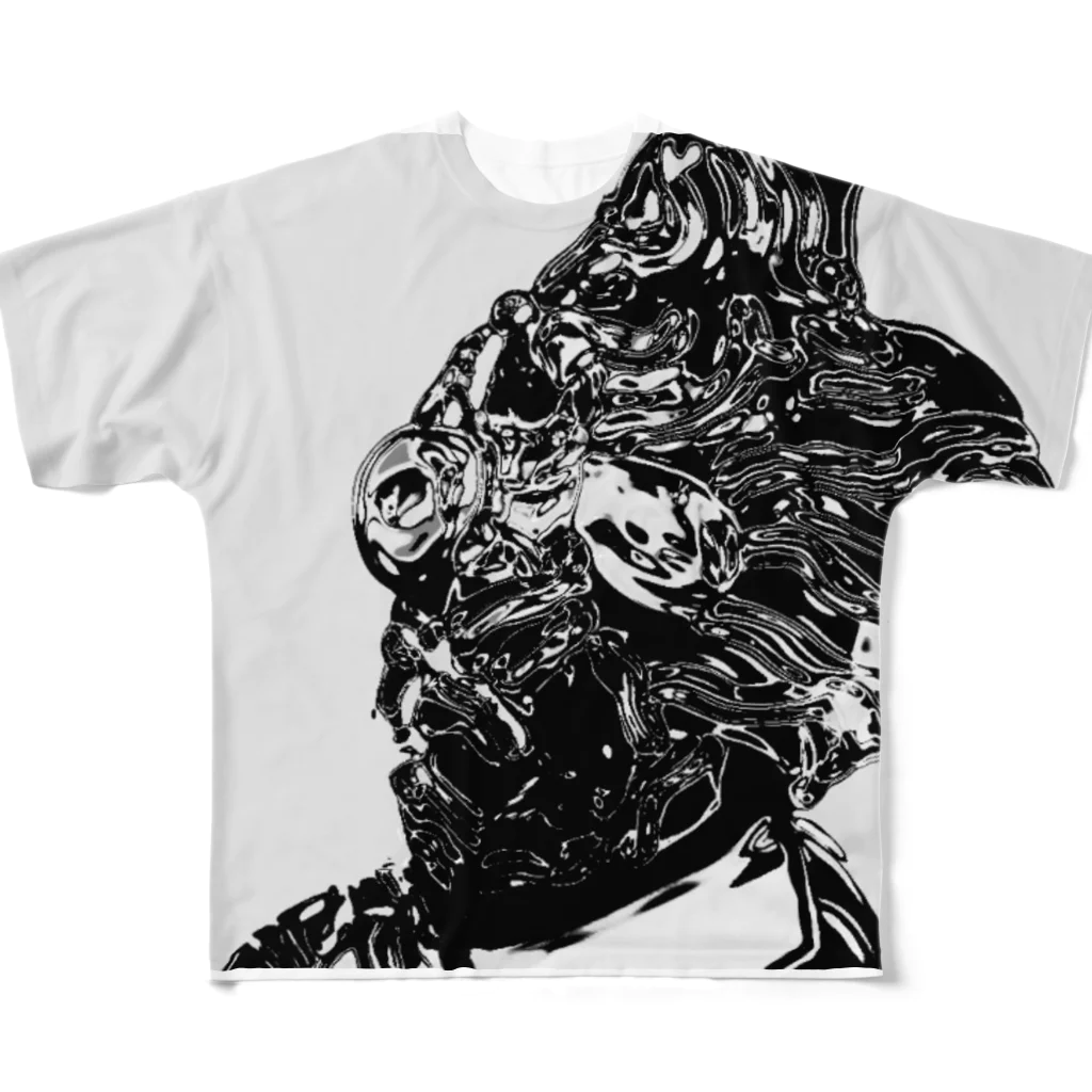 ⑧BeaRのフロストアマゾン　ブラック All-Over Print T-Shirt