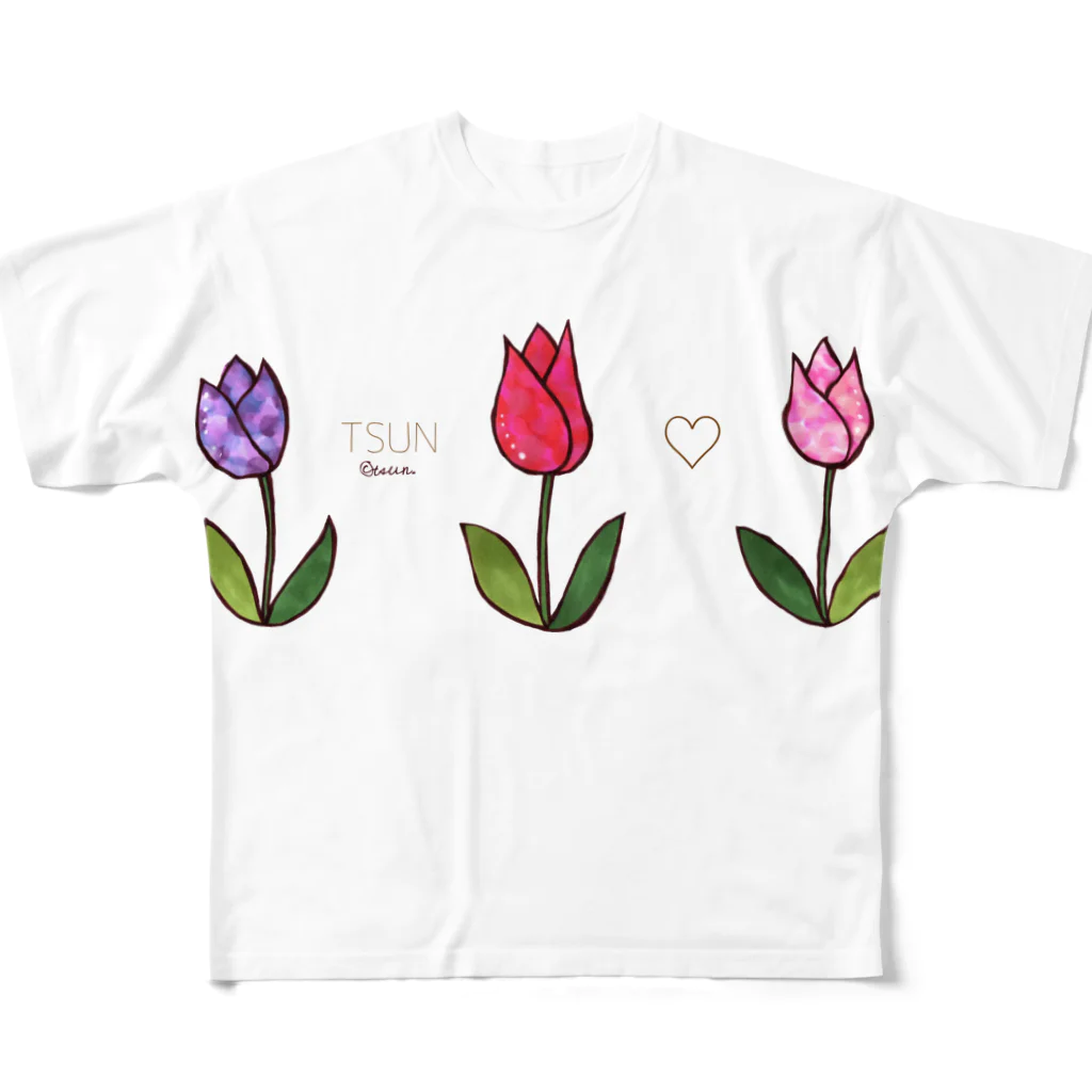 つんたろ村の村長のおみせのTsun tun tulip フルグラフィックTシャツ