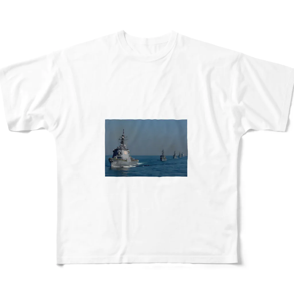 SAKURA スタイルのイージス艦と護衛艦 フルグラフィックTシャツ