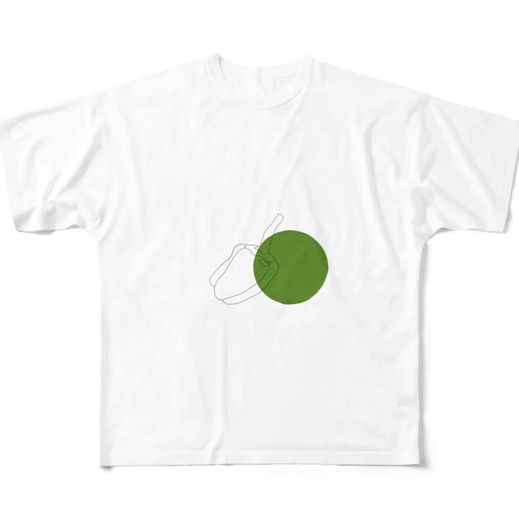 ベジタブルずのピーマンという野菜 フルグラフィックTシャツ