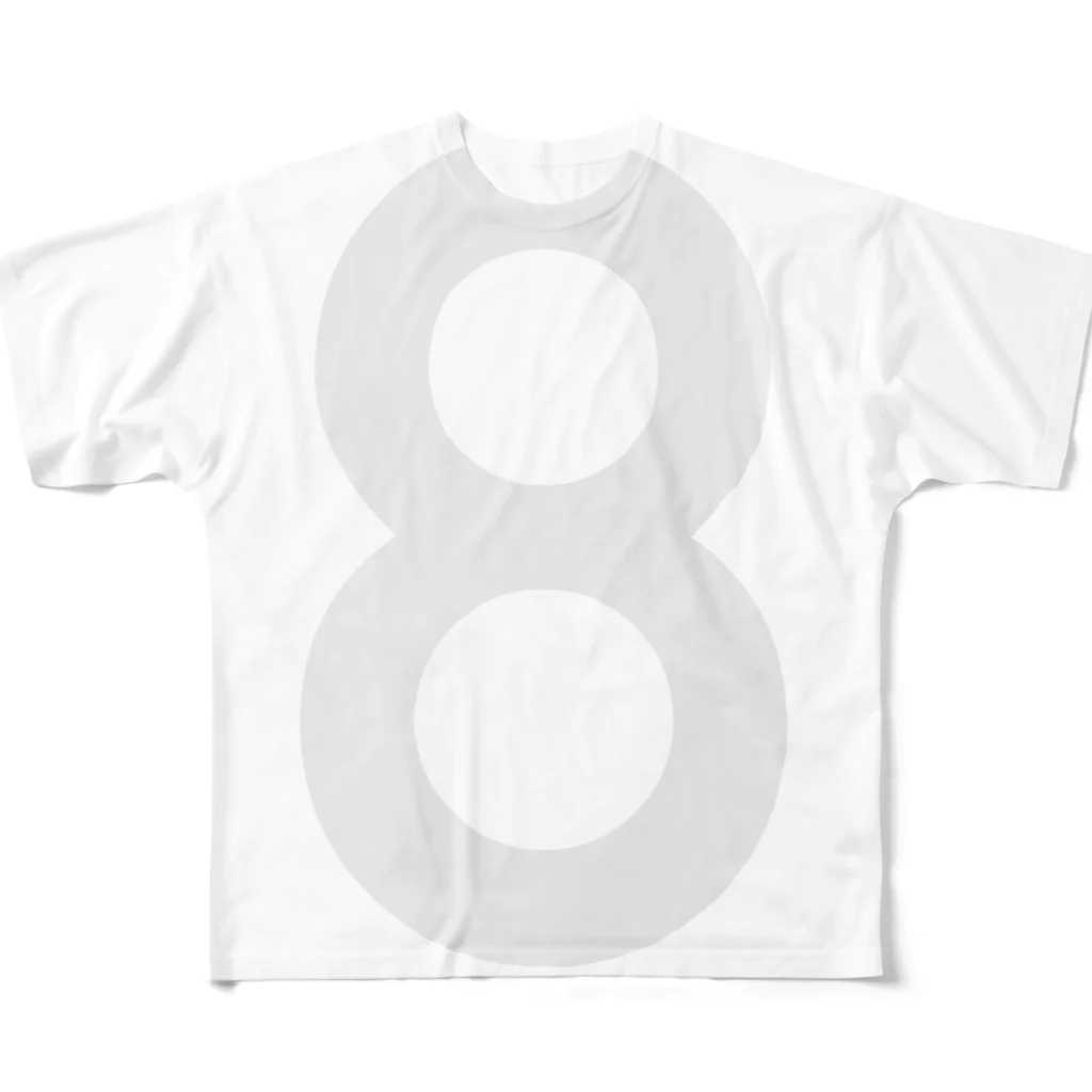 chii workshopのnumber 8 All-Over Print T-Shirt