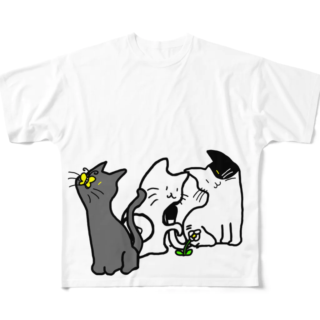 モモタンショップのネコさんデザイン All-Over Print T-Shirt