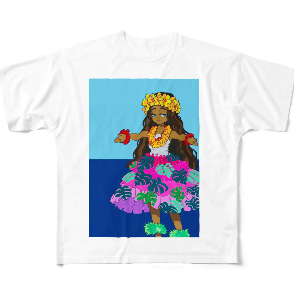毛利あんなのお店のHula Girl🌺 All-Over Print T-Shirt
