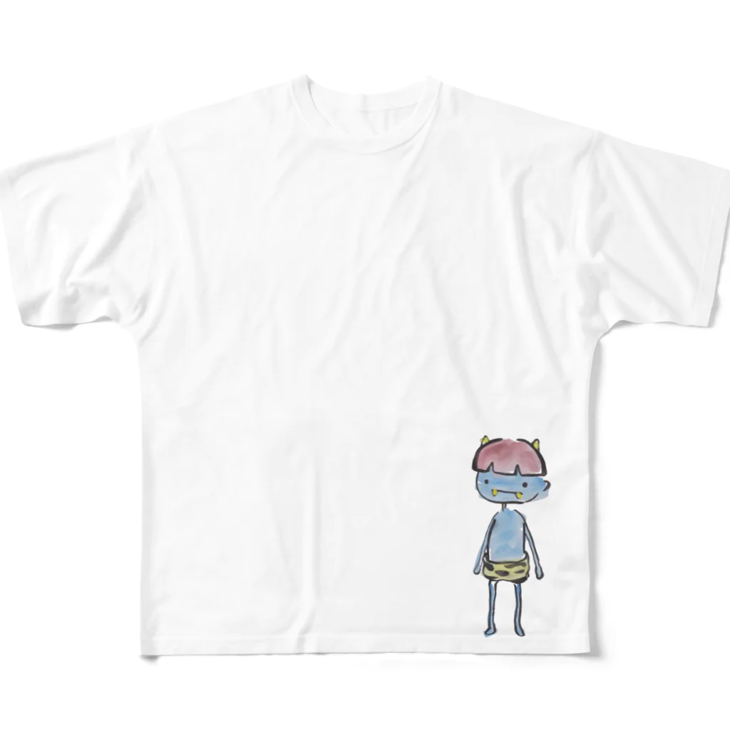 藤谷まきよの不安な青鬼くん フルグラフィックTシャツ