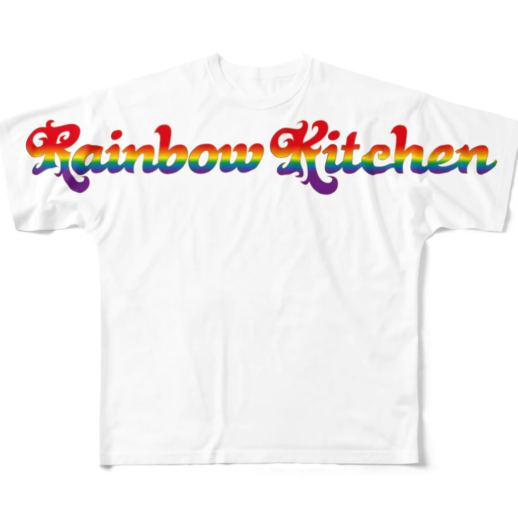 虹乃屋-RainbowKitchen-のRainbowKitchenロゴTシャツ All-Over Print T-Shirt