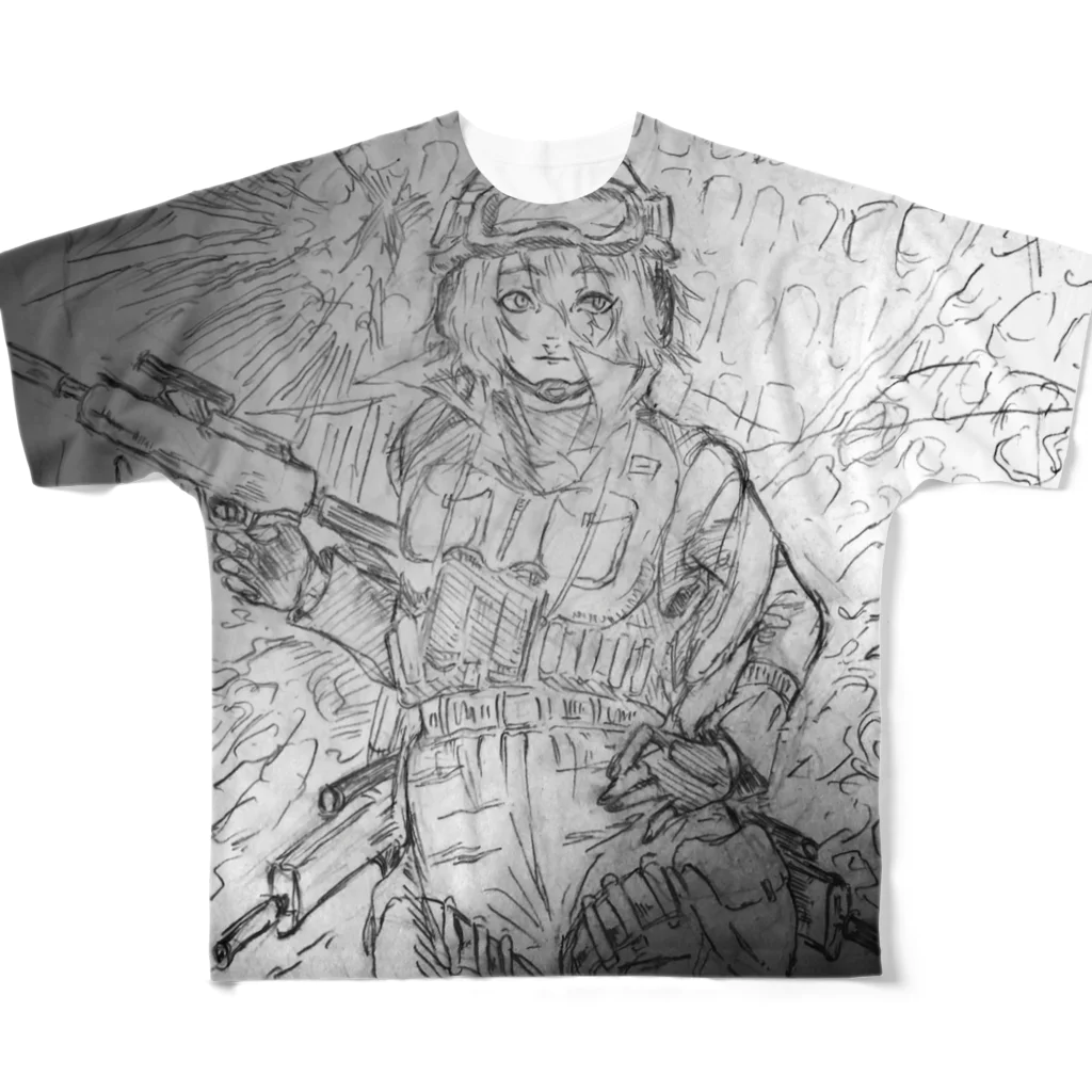 【、曰く。】の傭兵さん、A All-Over Print T-Shirt