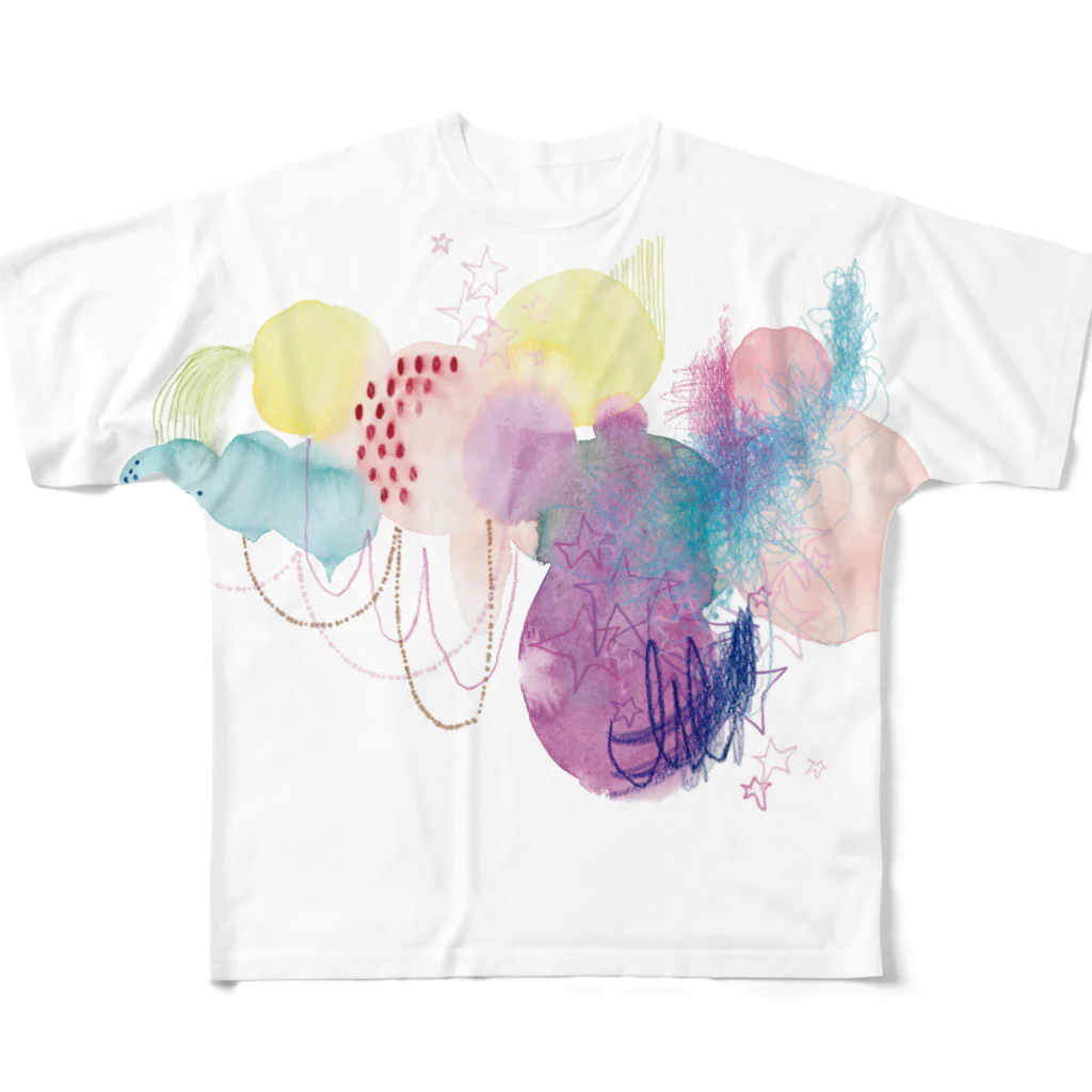 TOMOMIMASUDA-GOODSSTOREの 「森からうまれる星の屑。」 All-Over Print T-Shirt