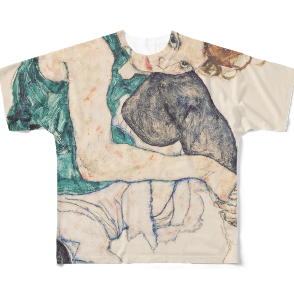 art-standard（アートスタンダード）のエゴン シーレ（Egon Schiele） / Seated woman with bent knee 1917 フルグラフィックTシャツ