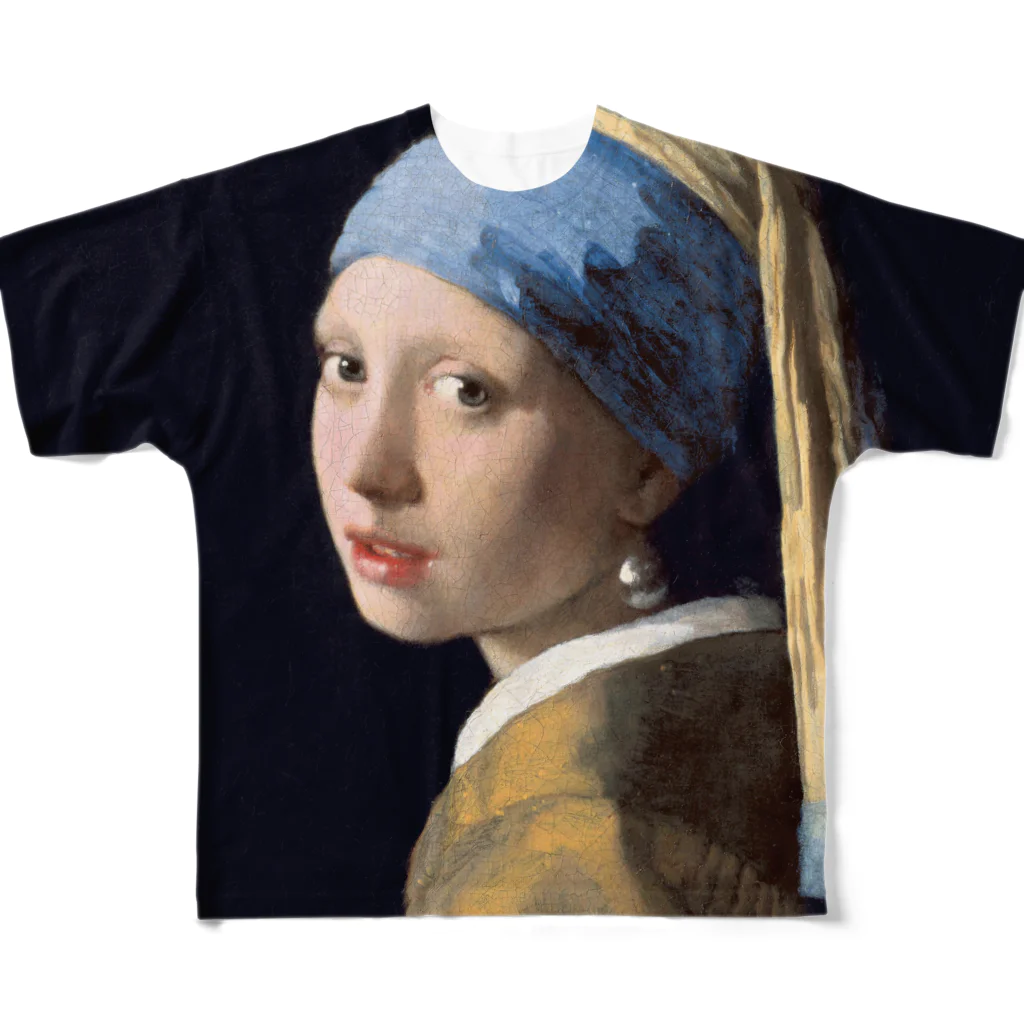 art-standard（アートスタンダード）のヨハネス フェルメール（Johannes Vermeer） / 真珠の耳飾りの少女(The Girl with a Pearl Earring) 1665 フルグラフィックTシャツ