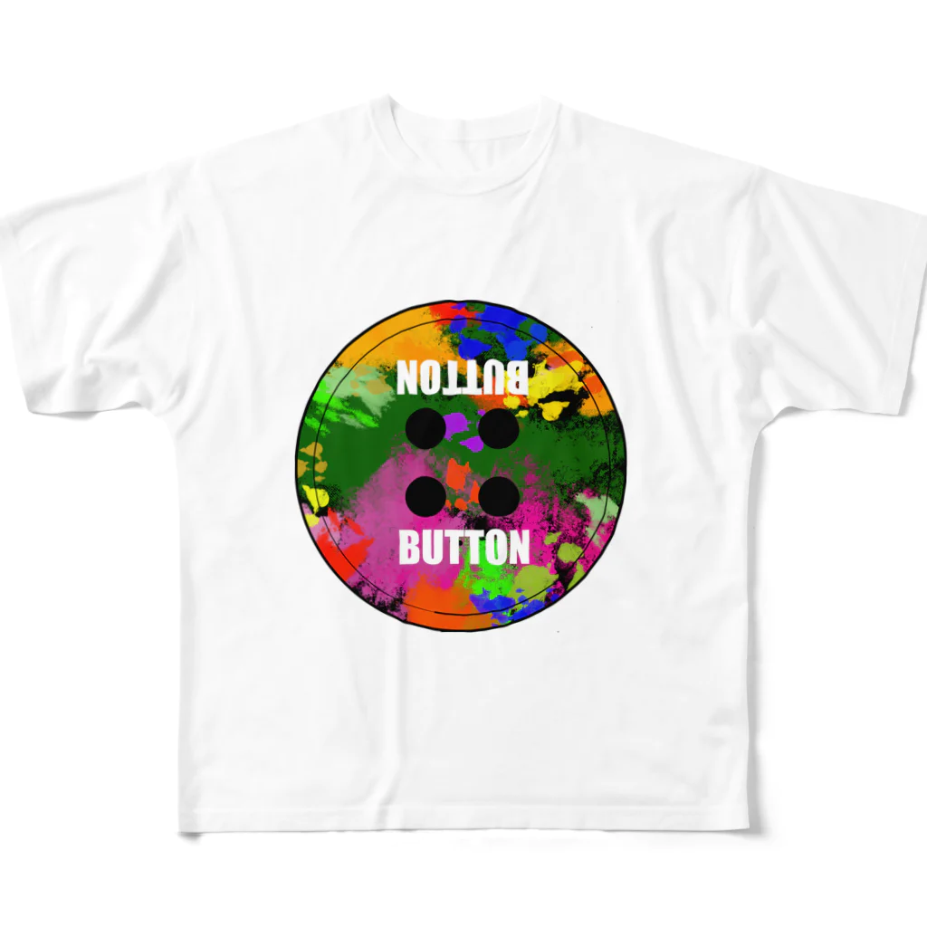 ART LUMBARのBUTTON WORLD two フルグラフィックTシャツ