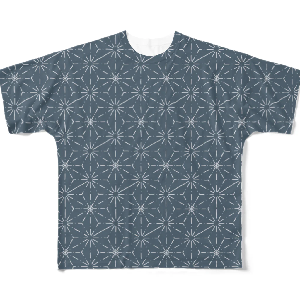 usagiの麻の葉模様 All-Over Print T-Shirt