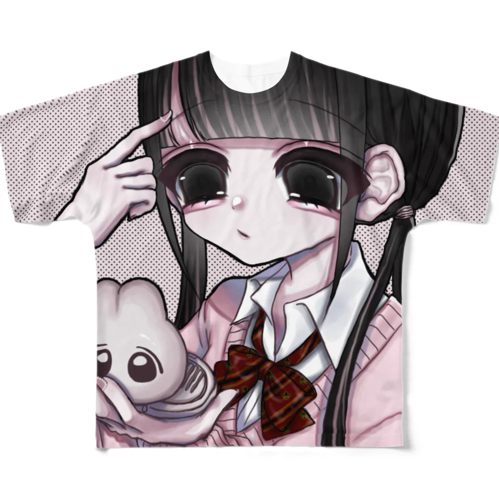 纈珠✝︎の前髪 フルグラフィックTシャツ