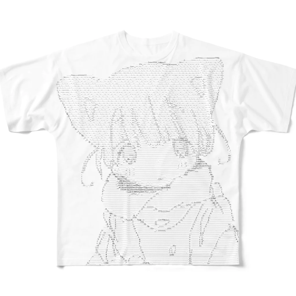 ゆーきんの絵ぐっずのつめたいねこAA フルグラフィックTシャツ