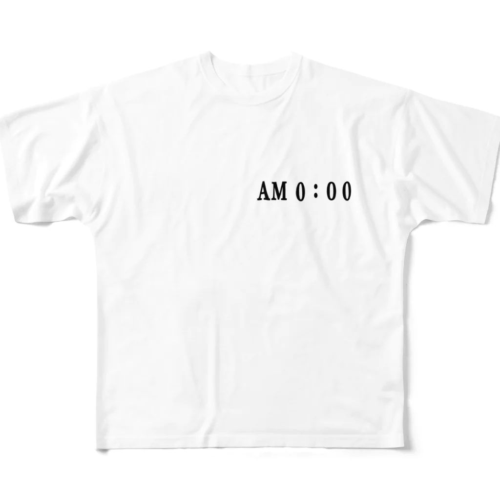 nnnのam 0:00 フルグラフィックTシャツ