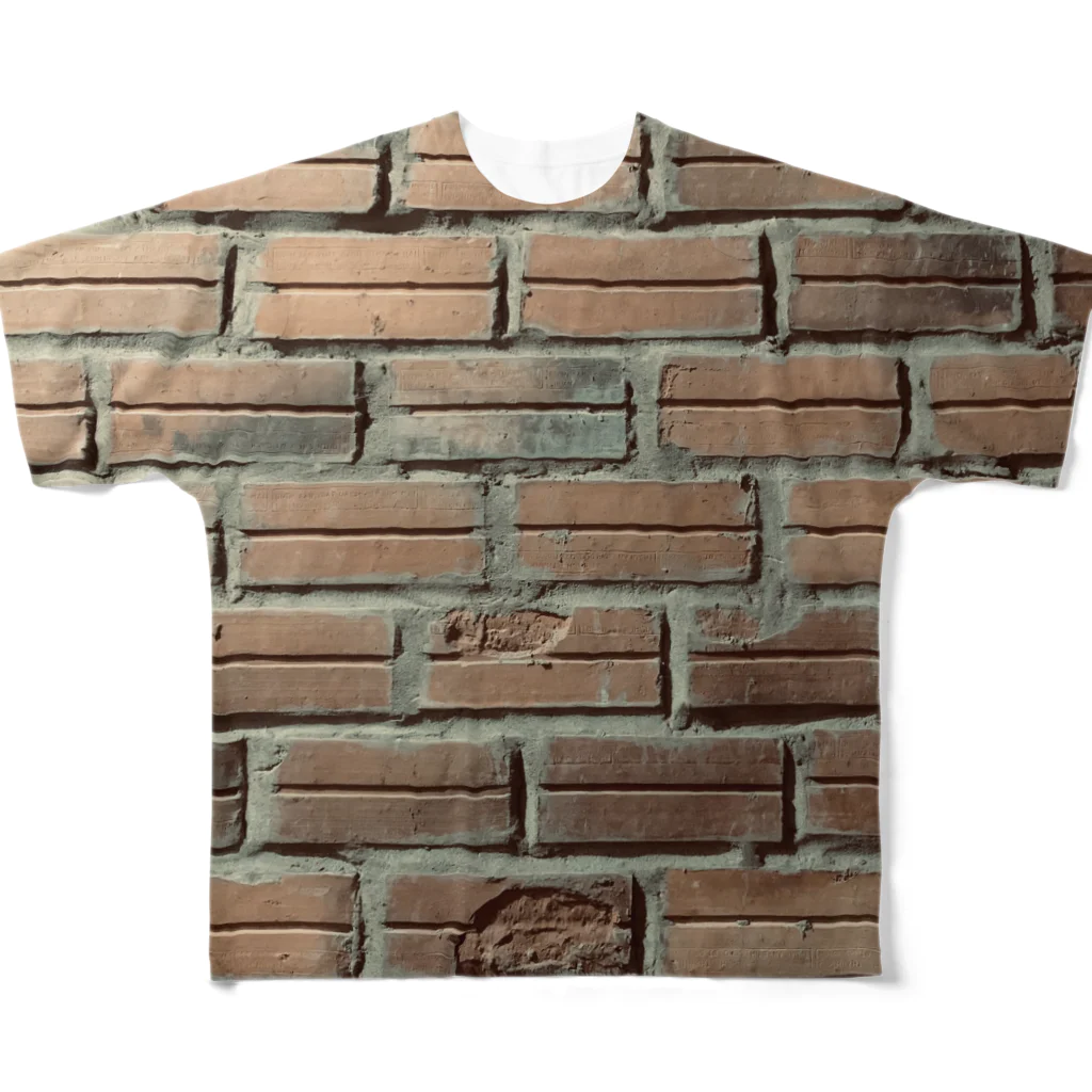 VIETSTAR★１０８のベトナムのレンガブロック フルグラフィックTシャツ