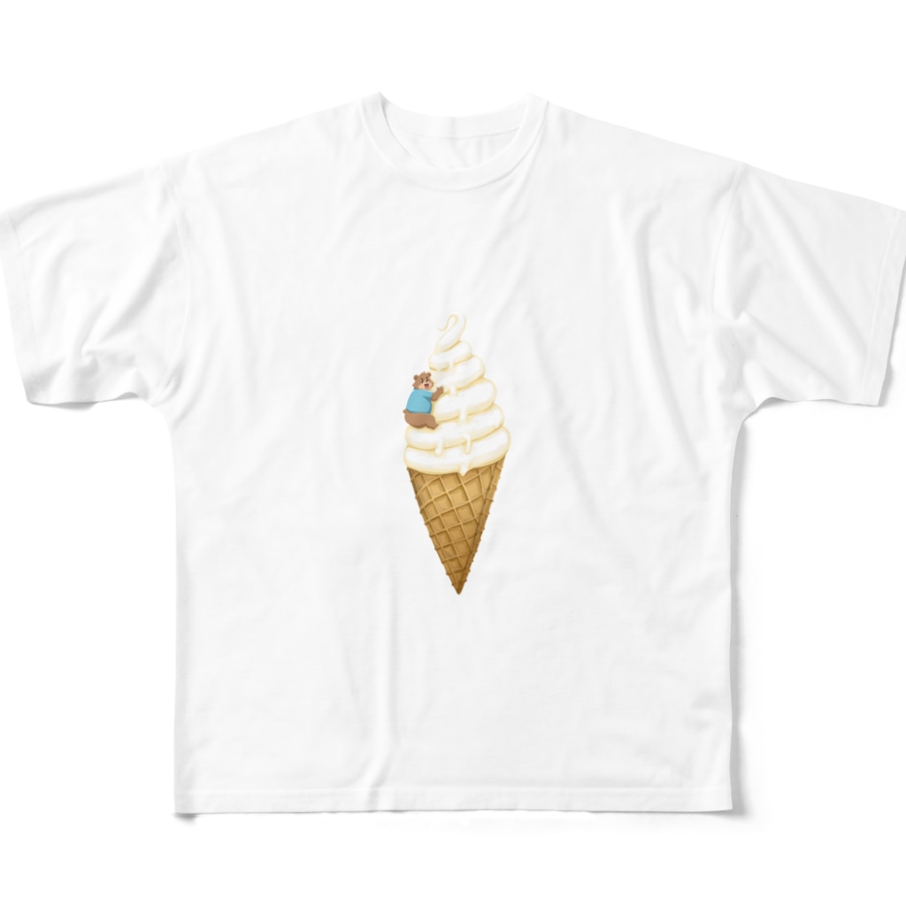 ソフトクリーム大好き熊 Kiyocafe Futokage のフルグラフィックtシャツ通販 Suzuri スズリ