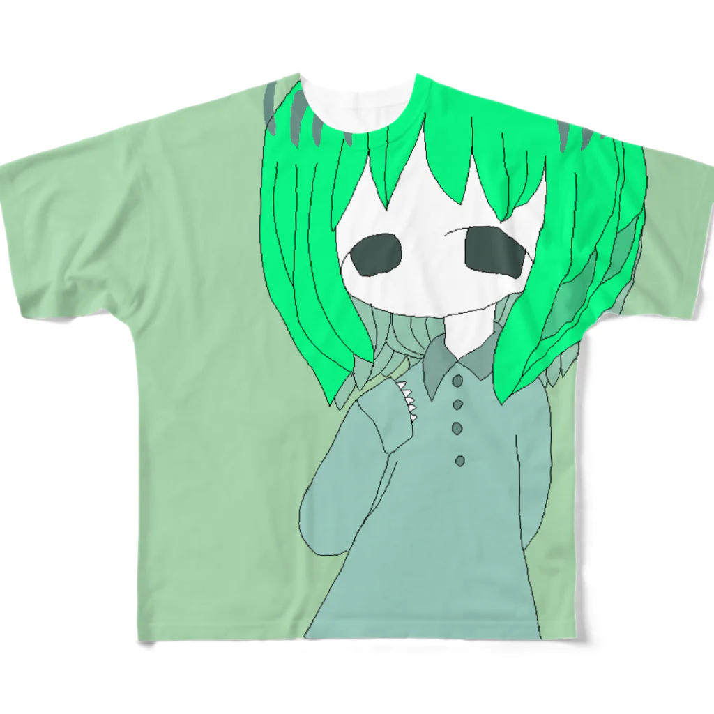 おもちのさなぎ。のたべたい。チキン。 フルグラフィックTシャツ