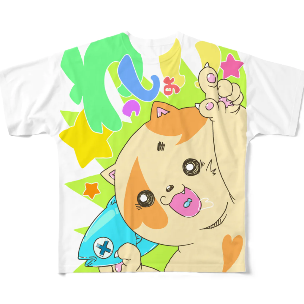 冬風きるやのきまま屋さんのわっしょいにゃんこ All-Over Print T-Shirt