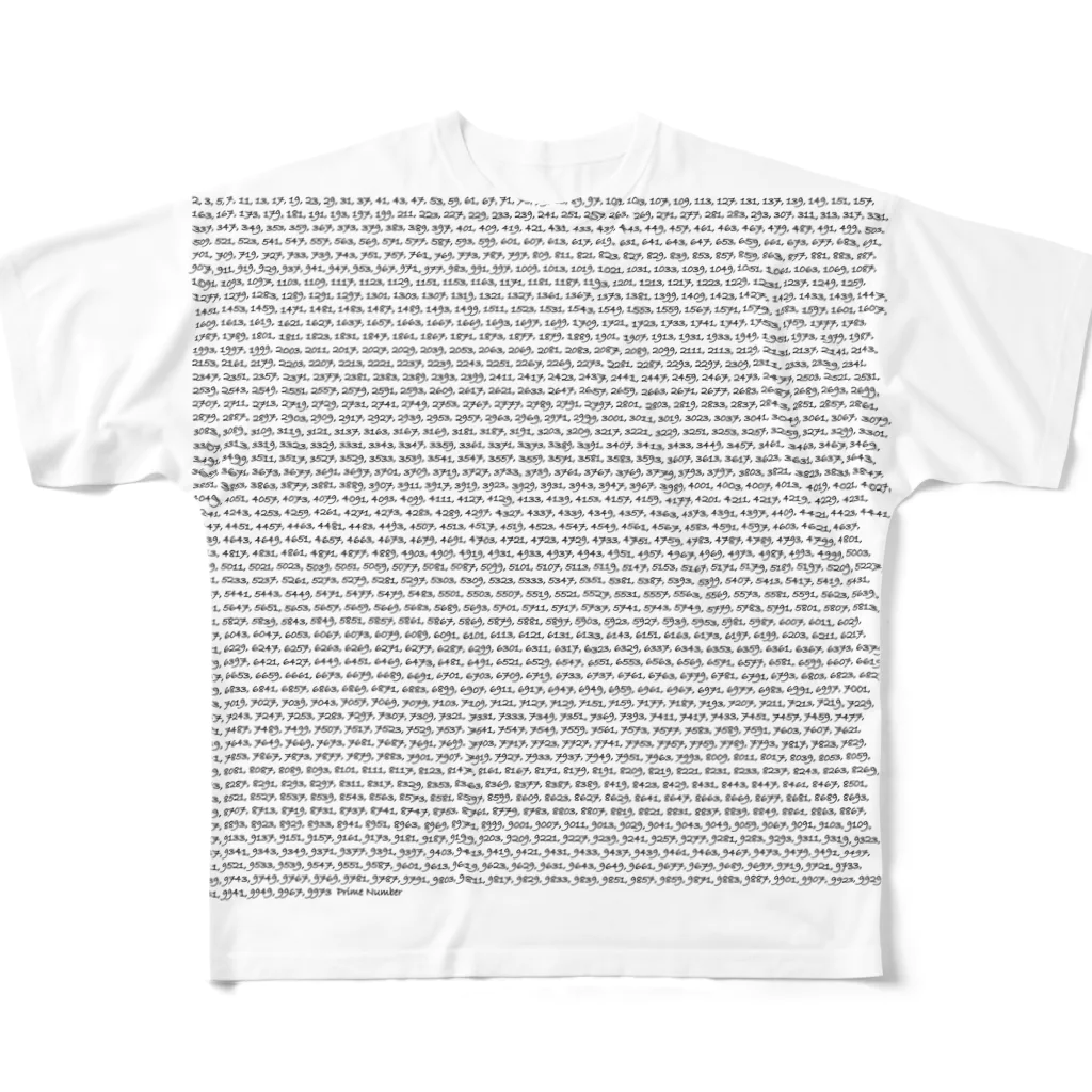 かまやんのプログラミングなお店の素数 All-Over Print T-Shirt